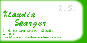 klaudia sparger business card